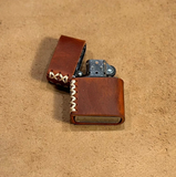 Beautifully Crafted Luxurious Leather Zippo Lighter Case Personalization Available