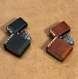 Beautifully Crafted Luxurious Leather Zippo Lighter Case Personalization Available